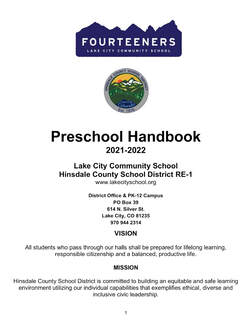 Early Learning Center Parent/Student Handbook
